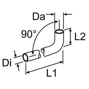 Формованный шланг  (резина) Di = 15 / Da = 25; L1 = 580 / L2 = 17; H = 75.  Подходит для: Thermo Top/ Thermo/