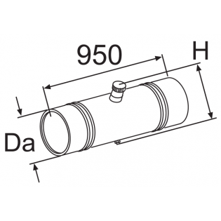 Топливный бачок 60 литров ; Da = 301; L = 950; H = 379
