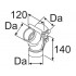 Тройник с шибером (сталь) 100/100/100 мм. для Webasto Air Top